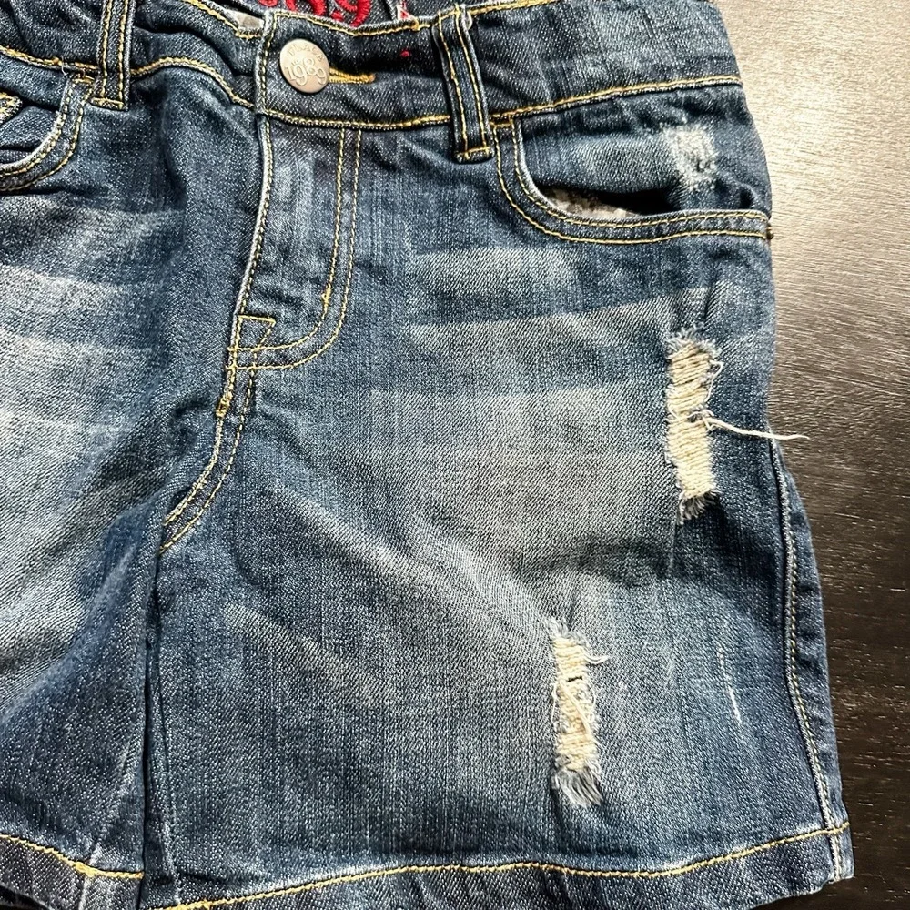 Girls The Children's Place Denim Jean Shorts 14 Dark‎ Wash Distressed